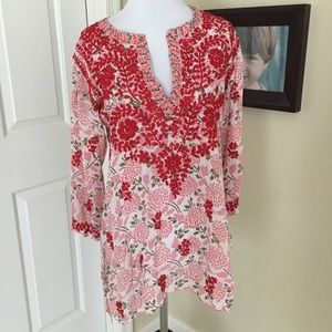 Amaya silk embroidered tunic med